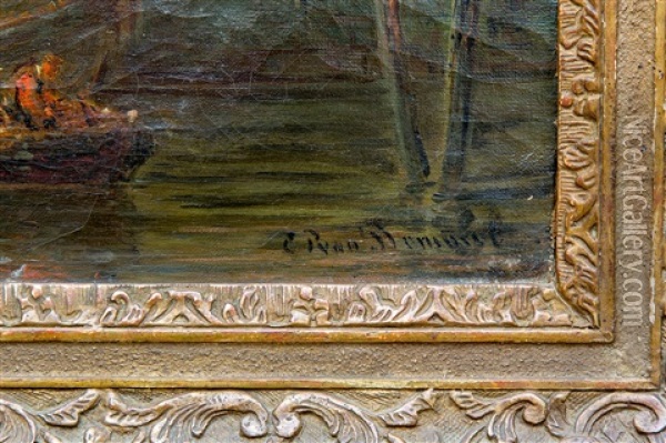 A View Of Amsterdam Oil Painting - Elias Pieter van Bommel