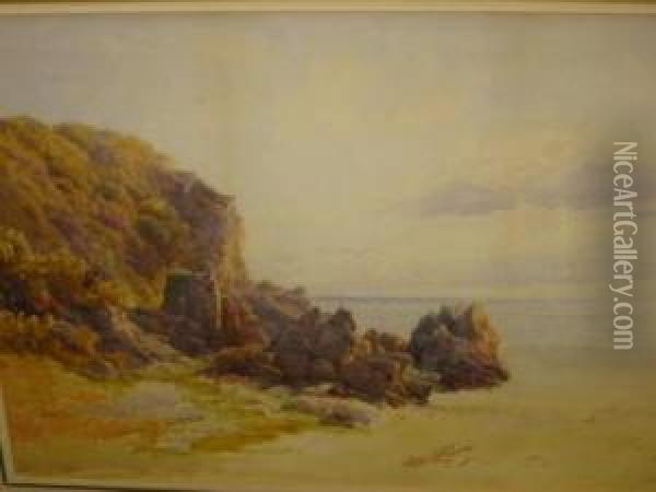 Rocky Seashore Oil Painting - John Mogford