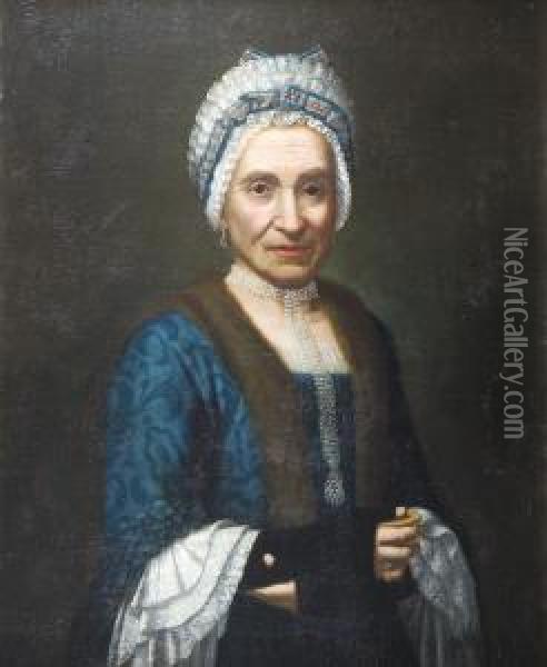 Donna Con Cuffia E Collana Di Perle. Oil Painting - Vittore Ghislandi