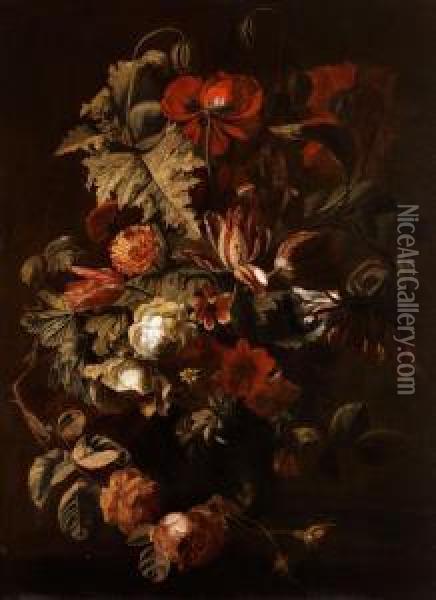 Blumenstillleben Mit Tulpen Oil Painting - Simon Pietersz. Verelst