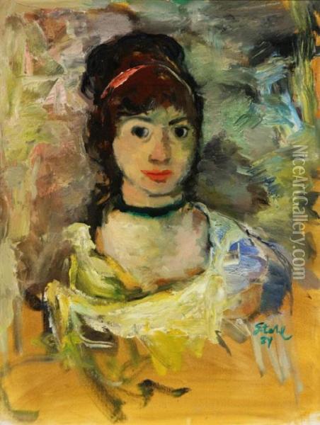 Portrait Of A Woman Oil Painting - Herminie Von Stahl