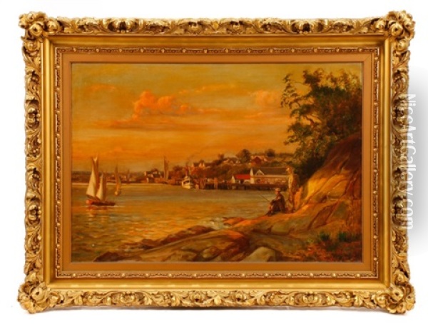 New York Harbor Oil Painting - David S. Diamant