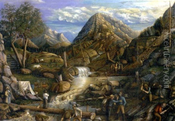 Miner's Camp, Utah Oil Painting - John Bennett