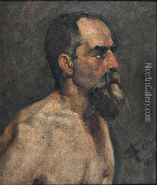 Busto Masculino Oil Painting - Antonio Tomas Conceicao E Silva