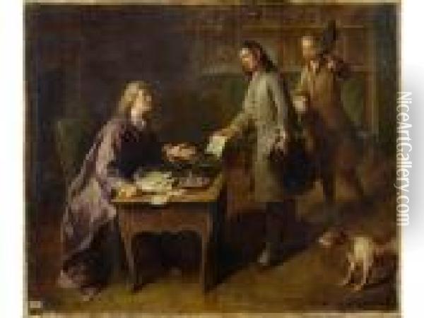 La Signature Du Contrat Oil Painting - Francois de Troy