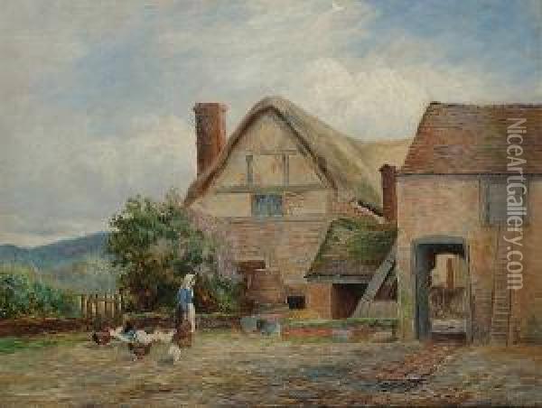 Old Cottage, Eckington Oil Painting - John Bates Noel