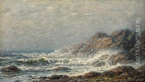 Rocky Coast Oil Painting - James Gale Tyler