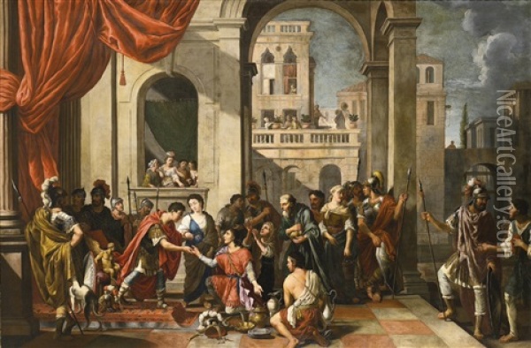 The Continence Of Scipio Oil Painting - Johann Heiss
