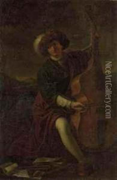 A Musician, Oil Painting - Pier Francesco Mola
