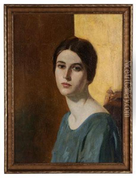 Portrait Of A Lady Oil Painting - George Gibbs