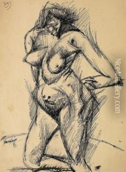 Nude Oil Painting - Lajos Tihanyi