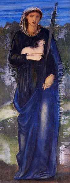 St Agnes Oil Painting - Sir Edward Coley Burne-Jones