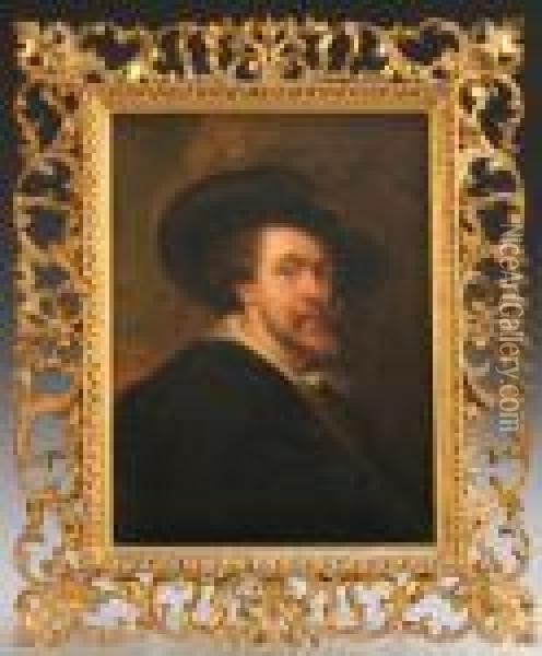 Self Portrait Of The Artist Wearing A Dark Hat And Jacket Oil Painting - Peter Paul Rubens