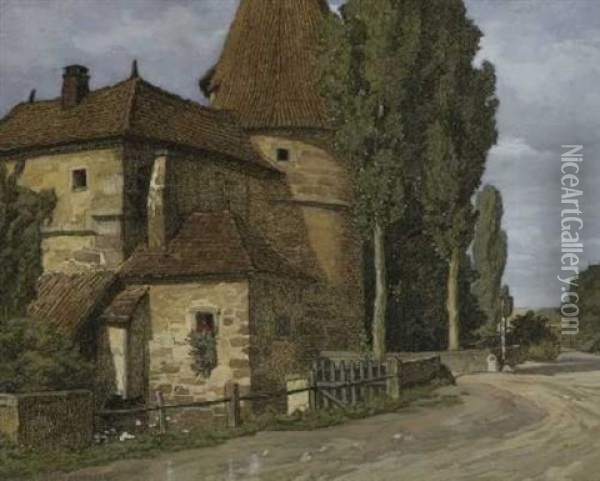 Das Rodelseer Tor In Iphofen Oil Painting - Karl Hermann Mueller-Samerberg