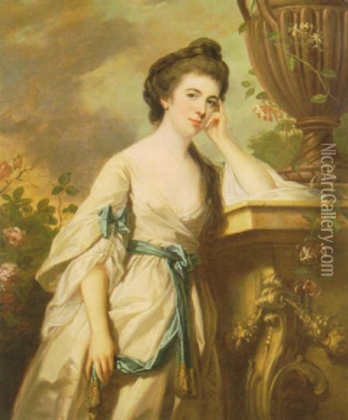 Portrait Of Mrs. Macrae, Nee Roche Oil Painting - Francis Cotes