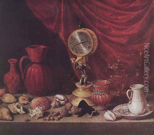 Stiil-life with a Pendulum 1652 Oil Painting - Antonio de Pereda