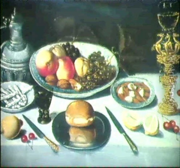 Stilleben Mit Fruchten, Brot Und Geback Oil Painting - Floris Claesz van Dyck