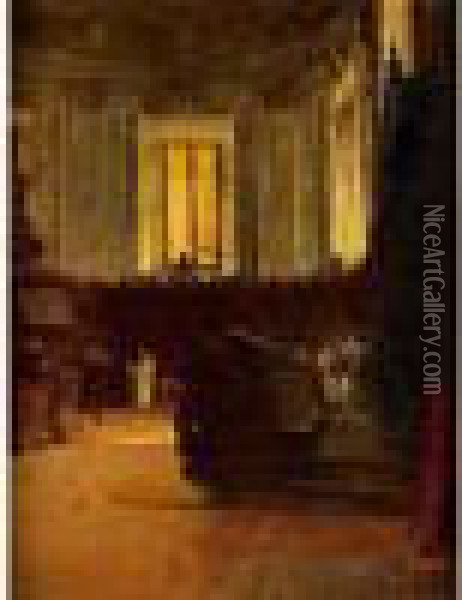 Interieur D'eglise Oil Painting - Leonardo Bazzaro