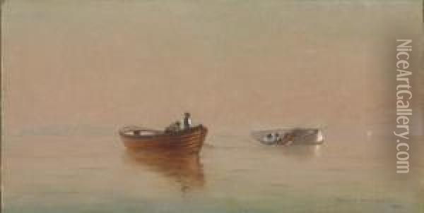 Bringing In The Nets Oil Painting - Warren W. Sheppard