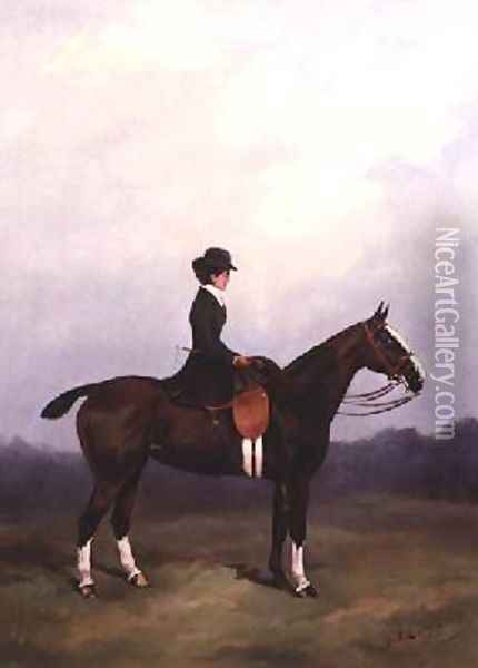 Lady Riding Side-saddle Oil Painting - Henry Frederick Lucas-Lucas