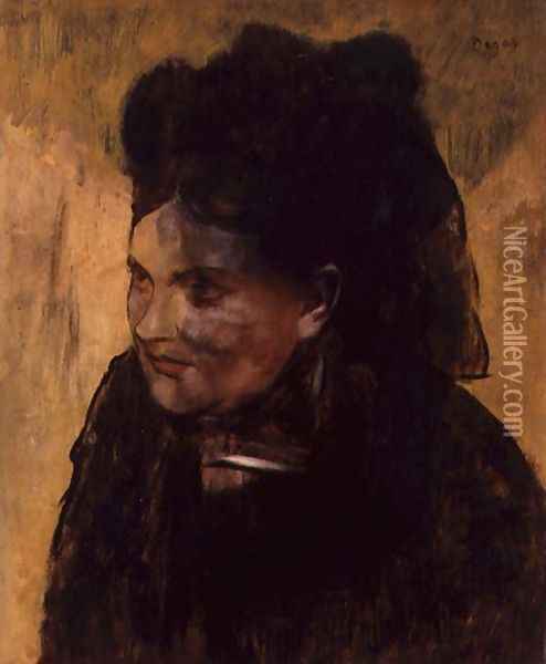Portrait of a Woman, c.1876-80 Oil Painting - Edgar Degas
