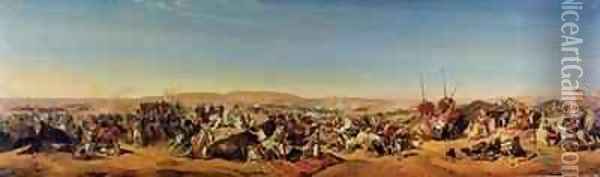 Capture of the Tribe of Abd el Kader 1808-83 by Henri dOrleans 1822-97 Duke of Aumale Oil Painting - Alfred Charles Ferdinand Decaen
