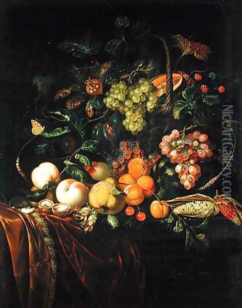 Fruit Still Life 2 Oil Painting - Ernst Stuven