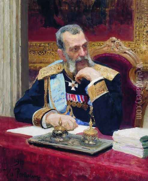 Portrait of Grand Prince Vladimir Aleksandrovich Romanov Oil Painting - Ilya Efimovich Efimovich Repin