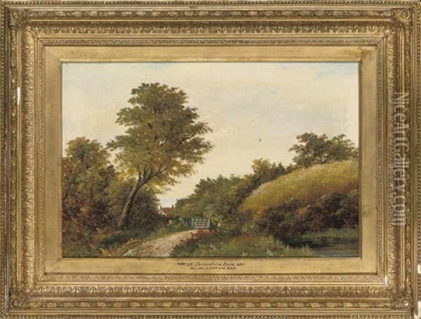 A Devonshire Lane Oil Painting - Walter Wallor Caffyn
