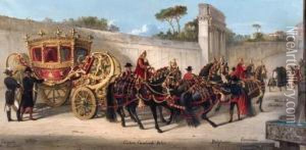 A Nobleman's Carriage Oil Painting - Vincenzo Giovannini