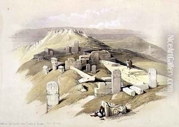 Temple on Gebel Garabe, called Surabit el Khadim, February 17th 1839, plate 119 from Volume III of The Holy Land, engraved by Louis Haghe 1806-85 pub. 1849 Oil Painting - David Roberts