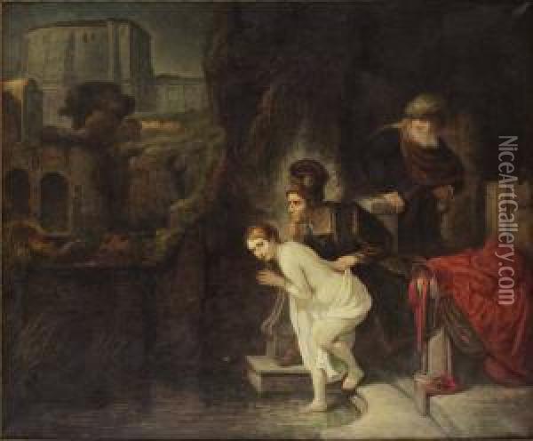 Susanna Och Gubbarna Oil Painting - Walter Herbert Roe