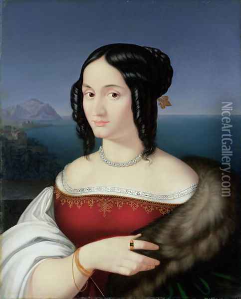Carolina Grossi, the first Wife of the Artist, 1813-14 Oil Painting - Peter von Cornelius