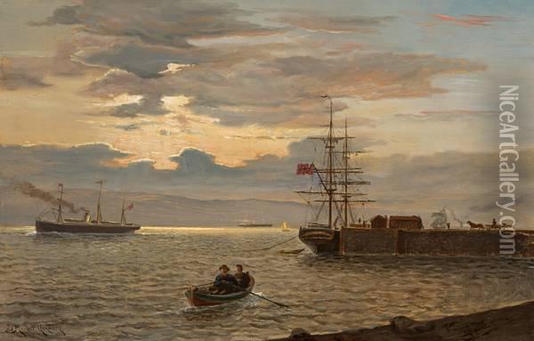 Tyskerbryggen I Bergen Oil Painting - Martin Aagaard
