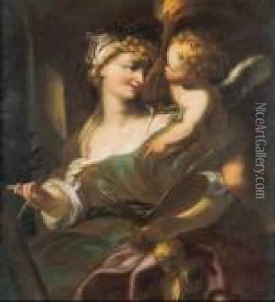Allegoria Della Pittura Oil Painting - Domenico Piola