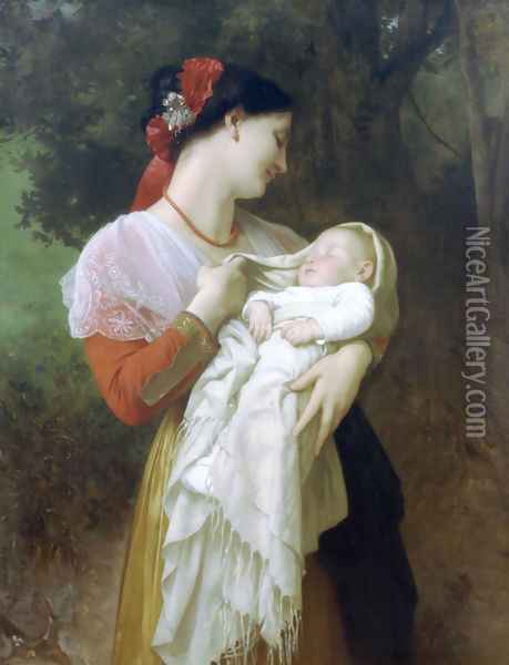 Admiration Maternelle (Maternal Admiration) Oil Painting - William-Adolphe Bouguereau