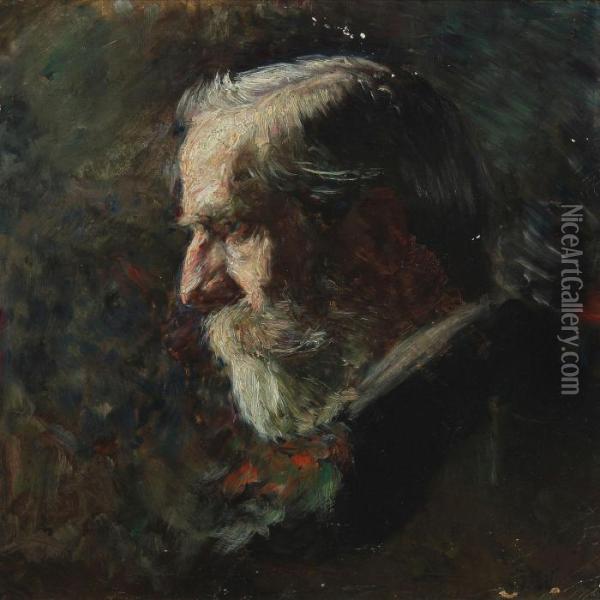 Portrait Of A Gentleman Seated En Face To The Left Oil Painting - Bertha Wegmann