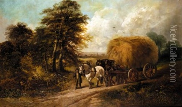 The Hay Wagon Oil Painting - John Joseph (of Bath) Barker