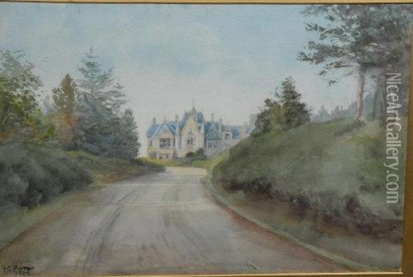 A Scottish Baronial House Oil Painting - Frances C. Fairman
