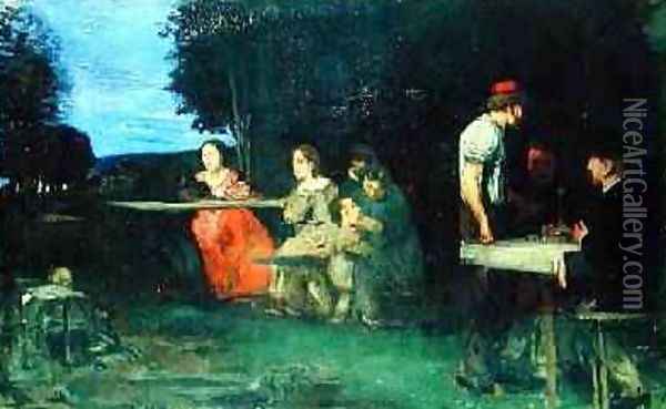 A Roman Scene 1871 Oil Painting - Hans von Marees