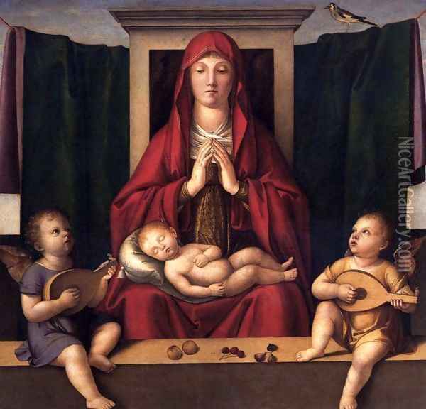 Virgin Adoring the Sleeping Child Oil Painting - Alvise Vivarini
