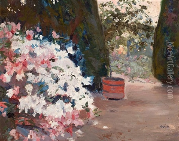 Jardin Oil Painting - Joaquin Mir Trinxet