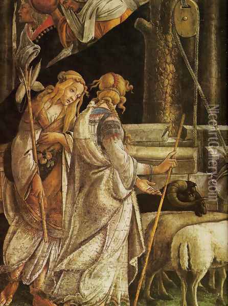 Evidence of Moises (detail) Oil Painting - Sandro Botticelli