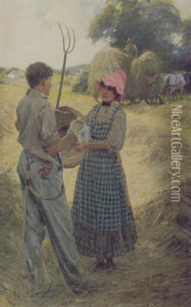 A Day's Work Oil Painting - William V. Cahill