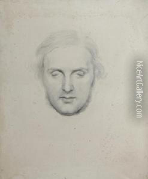 Portrait Head Study Of William Vernon Harcourt (1827-1904) Oil Painting - George Frederick Watts