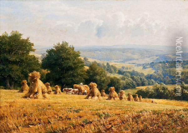 Erntezeit Im Wienerwald Oil Painting - Hugo Darnaut