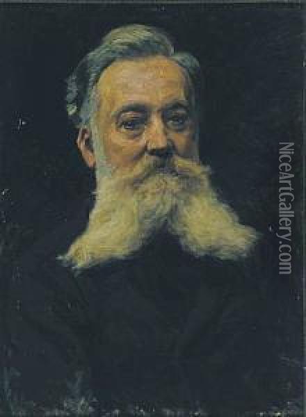 Portret Rudolfa Ottmanna Oil Painting - Jozef Mecina-Krzesz