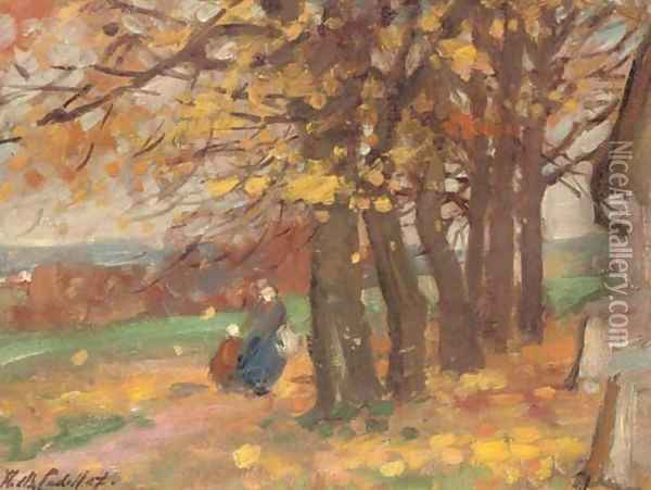 Autumnal landscape study Oil Painting - Francis Campbell Boileau Cadell
