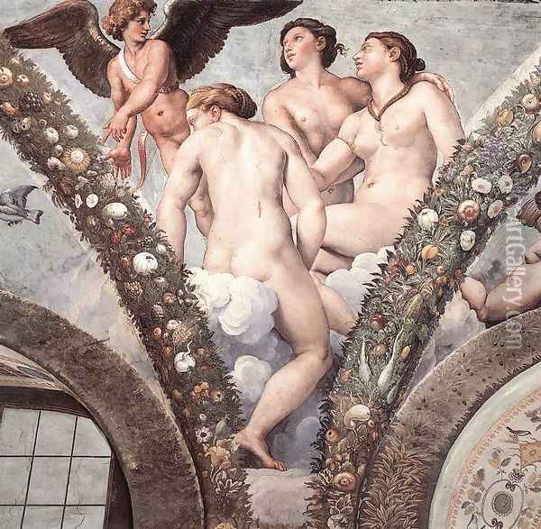 Cupid and the Three Graces Oil Painting - Raffaelo Sanzio