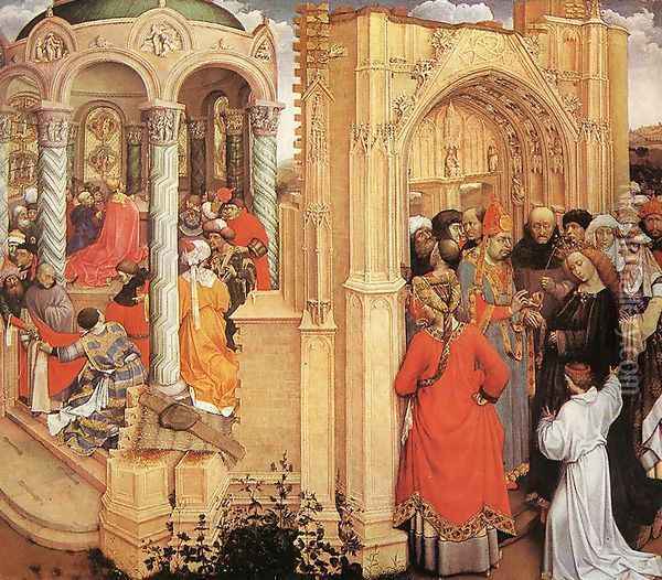 The Marriage of Mary c. 1428 Oil Painting - Robert Campin